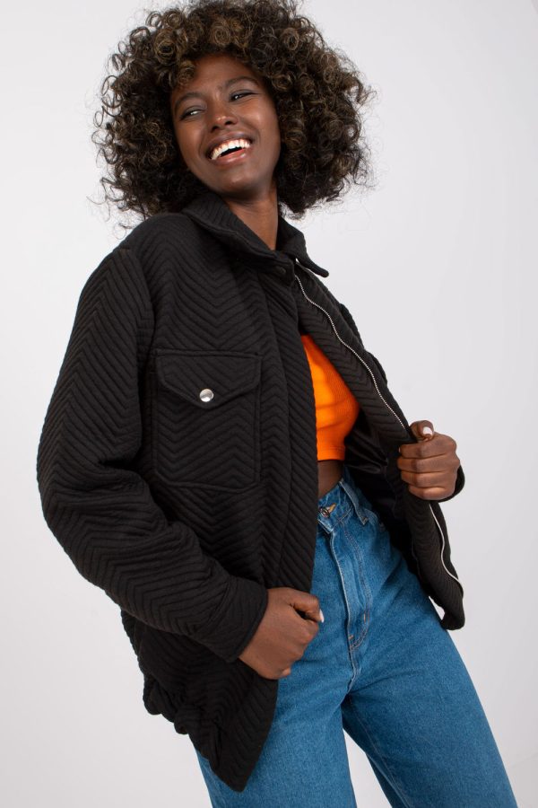 Black Jacket in Women`s Coats, Jackets with Polyester