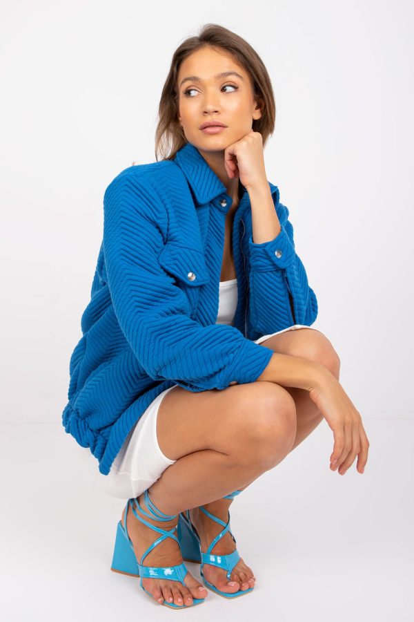 Blue Jacket in Women`s Coats, Jackets with Polyester