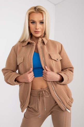 Brown Jacket in Women`s Coats, Jackets with Polyester