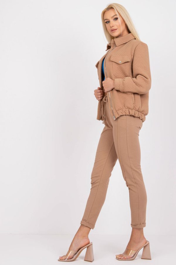 Brown Jacket in Women`s Coats, Jackets with Polyester
