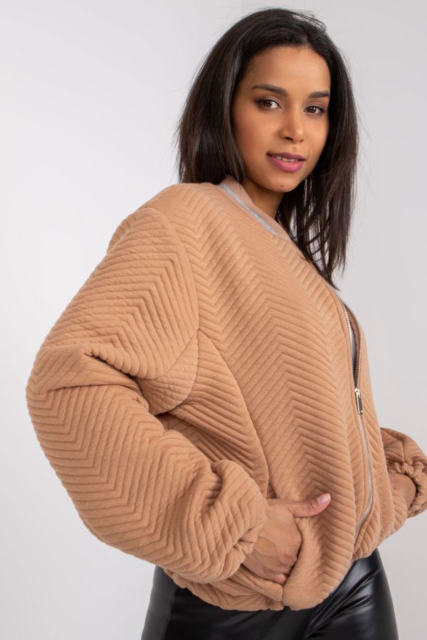 Brown Jacket in Women`s Coats, Jackets with Polyester