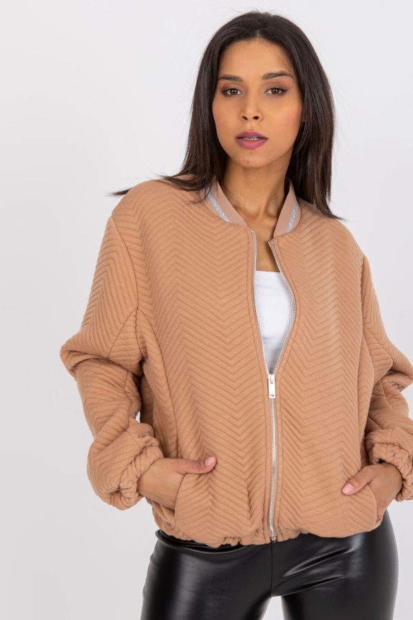 Brown Jacket in Women`s Coats, Jackets with Polyester