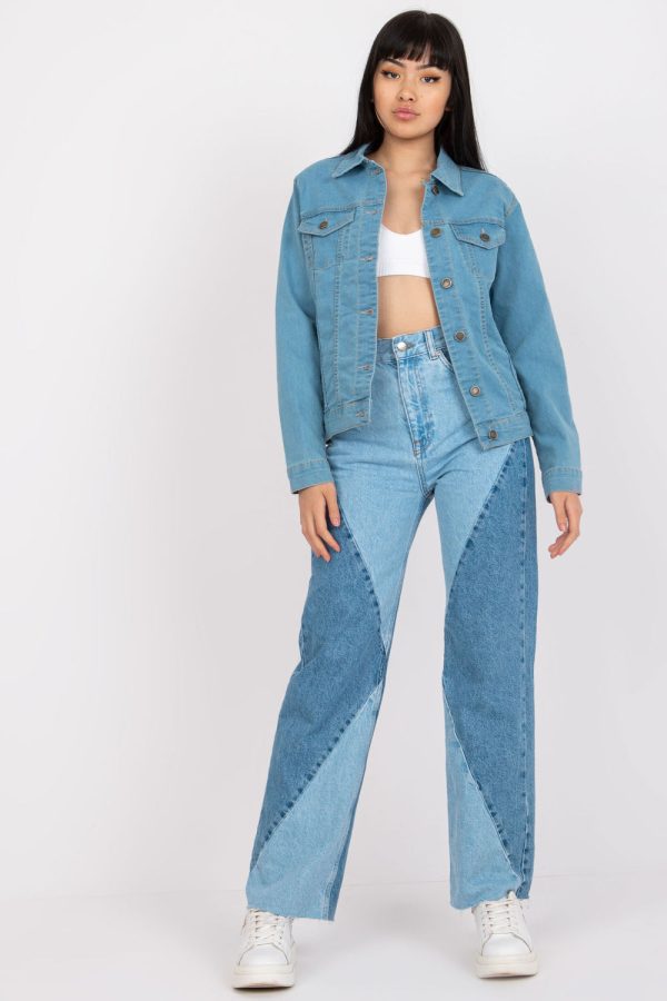 Blue Jacket in Women`s Coats, Jackets with Cotton and Spandex