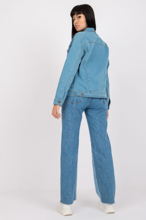 Blue Jacket in Women`s Coats, Jackets with Cotton and Spandex