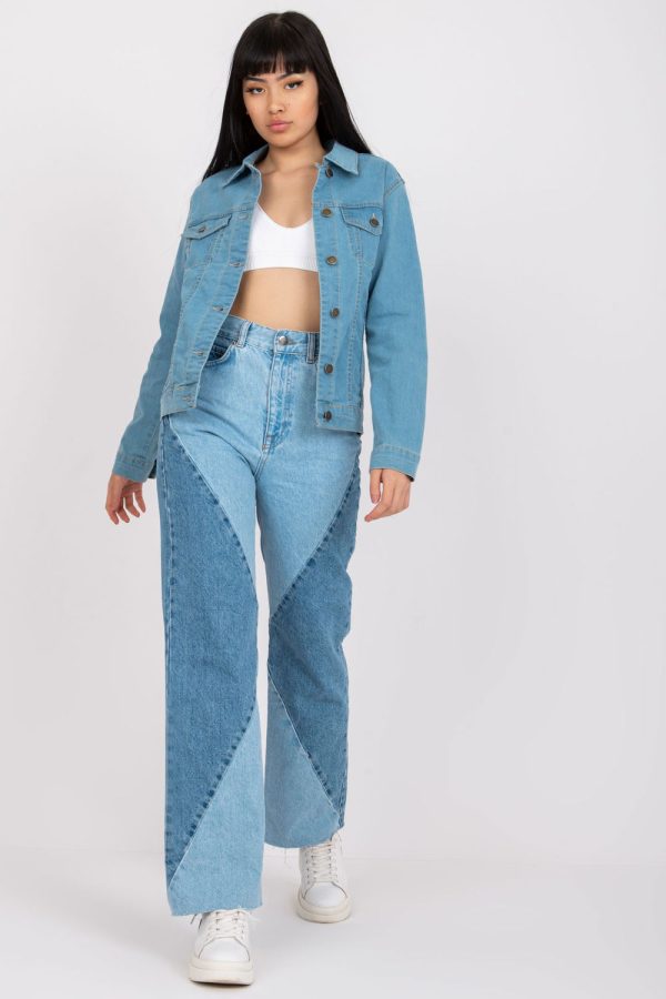 Blue Jacket in Women`s Coats, Jackets with Cotton and Spandex