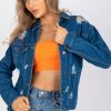Blue Jacket in Women`s Coats, Jackets with Cotton and Spandex