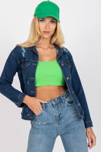 Blue Jacket in Women`s Coats, Jackets with Cotton and Spandex