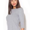 Grey Blouse in Women`s Blouses, Tunics with Cotton and Spandex