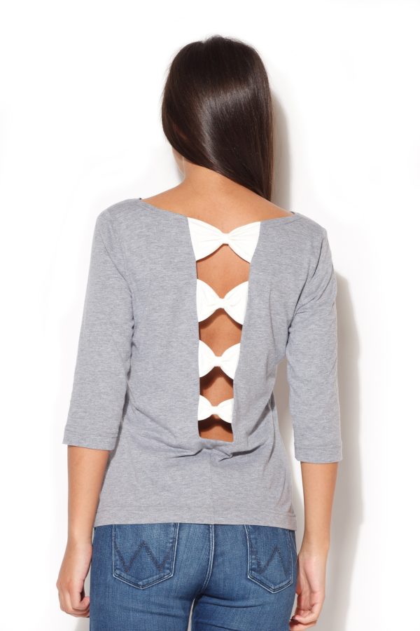Grey Blouse in Women`s Blouses, Tunics with Cotton and Spandex