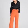 Orange Trousers in Casual Pants For Women with Polyester