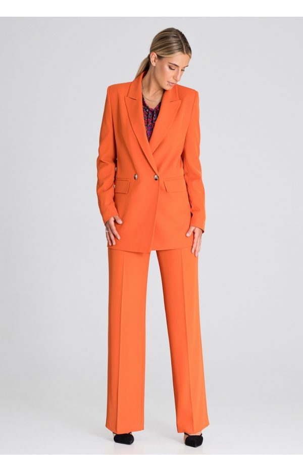 Orange Trousers in Casual Pants For Women with Polyester
