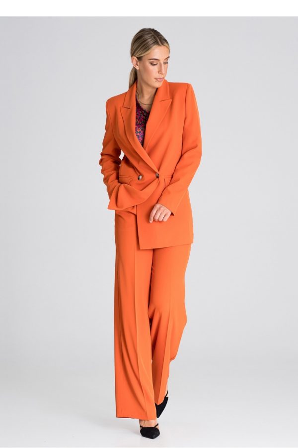 Orange Trousers in Casual Pants For Women with Polyester