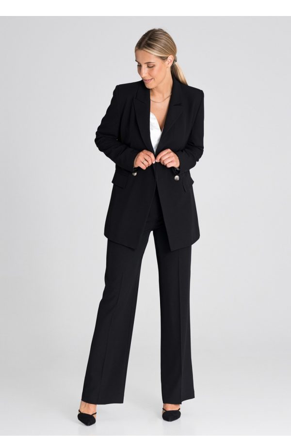 Black Trousers in Casual Pants For Women with Polyester