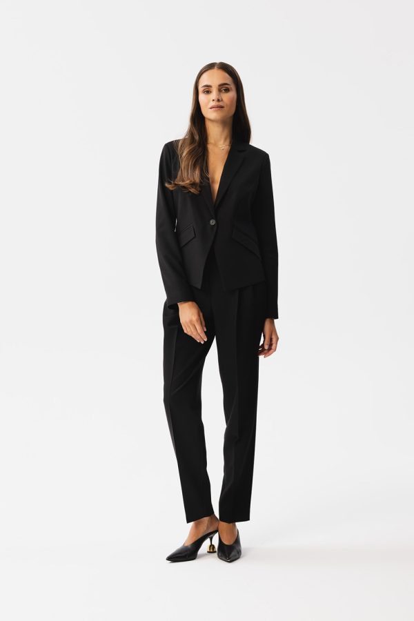 Black Jacket in Jackets, Vests For Women with Spandex, Polyester and Viscose
