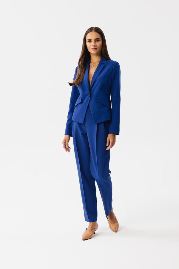 Blue Jacket in Jackets, Vests For Women with Spandex, Polyester and Viscose