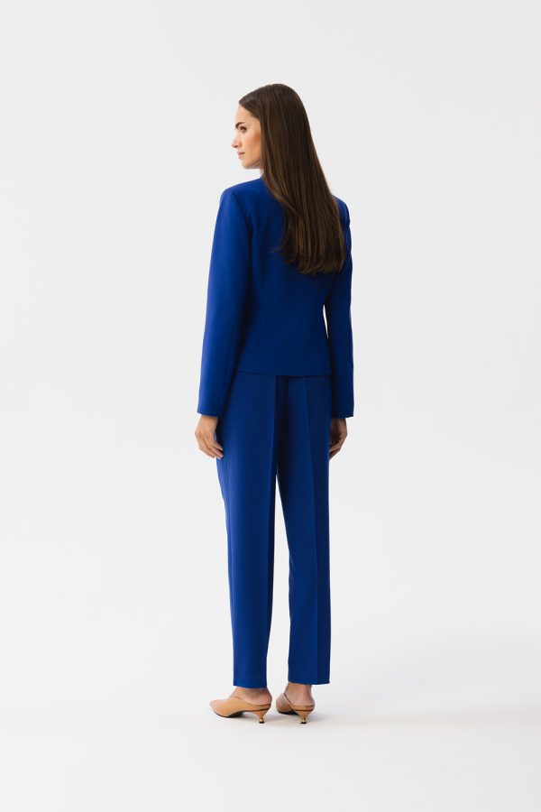 Blue Jacket in Jackets, Vests For Women with Spandex, Polyester and Viscose