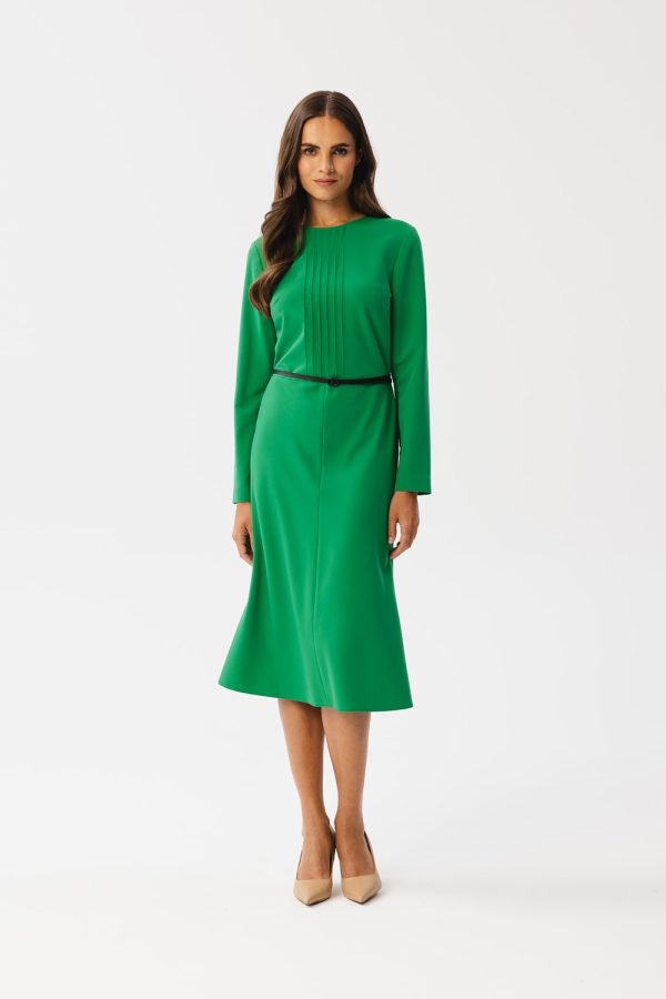 Green Daydress in Day Dresses with Spandex, Polyester and Viscose