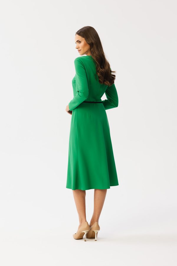 Green Daydress in Day Dresses with Spandex, Polyester and Viscose