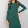 Green Daydress in Day Dresses with Cotton and Spandex