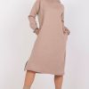 Beige Daydress in Day Dresses with Cotton and Spandex