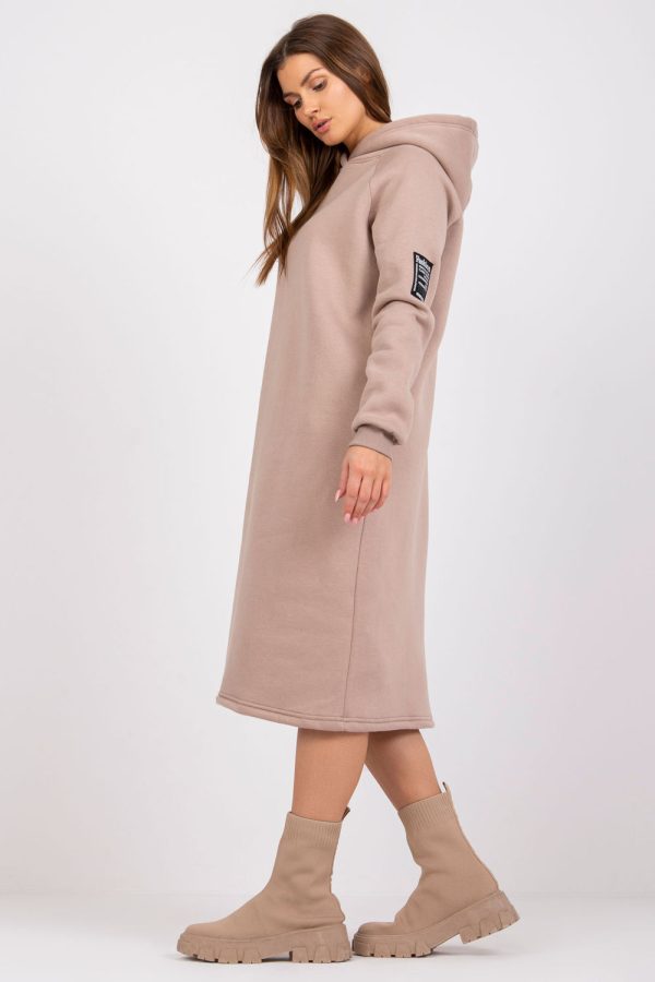 Beige Daydress in Day Dresses with Cotton and Spandex
