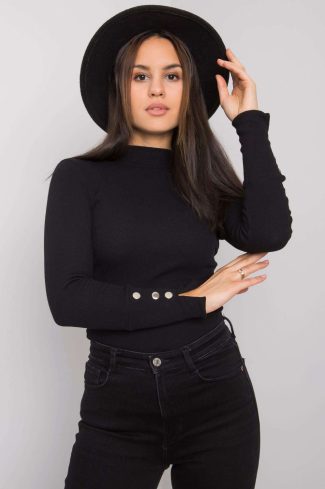 Black Blouse in Women`s Blouses, Tunics with Cotton and Spandex