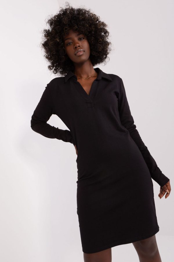 Black Daydress in Day Dresses with Cotton and Spandex