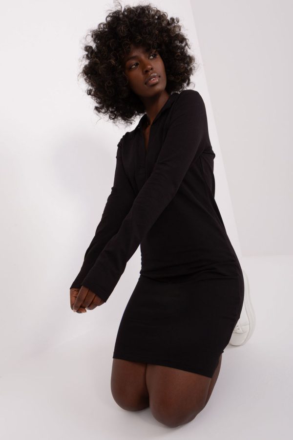Black Daydress in Day Dresses with Cotton and Spandex
