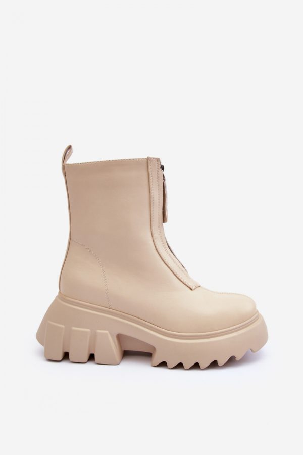 Beige Boots in Women`s Ankle Boots & Booties with Fabric, Warmers, Footbed, Upper Height, Heel Height and Platform Height