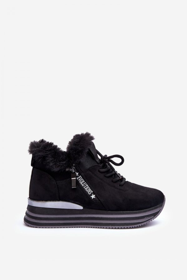 Black Sport Shoes in Women`s Athletic Shoes, Trainers, Sneakers with Fabric, Warmers, Footbed, Upper Height, Heel Height and Platform Height