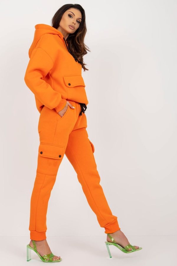 Orange Set in Pants, Trousers, Shorts with Cotton and Polyester