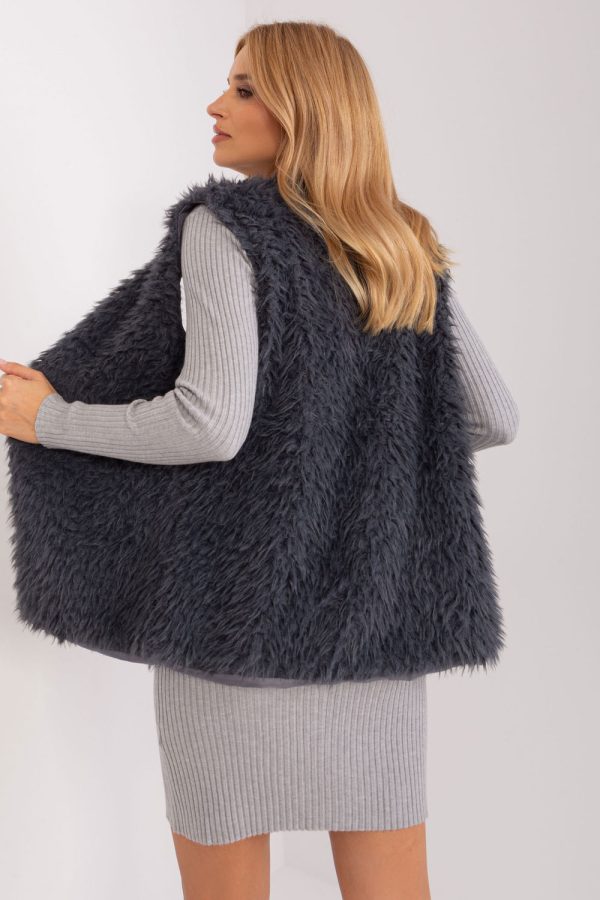 Grey Gilet in Women`s Coats, Jackets with Polyester