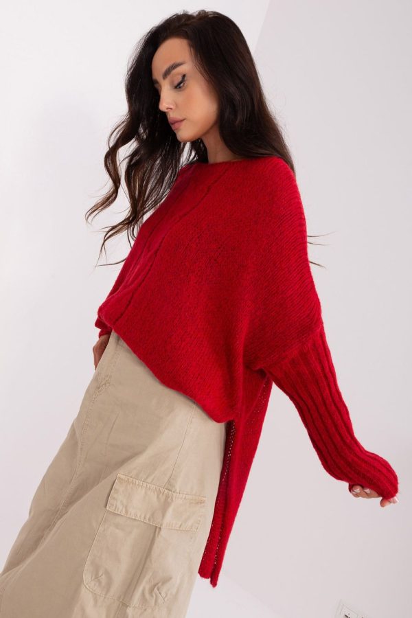 Red Jumper in Sweaters, Pullovers, Jumpers, Turtlenecks, Boleros, Shrugs with Acrylic, Polyamide, Viscose and Wool