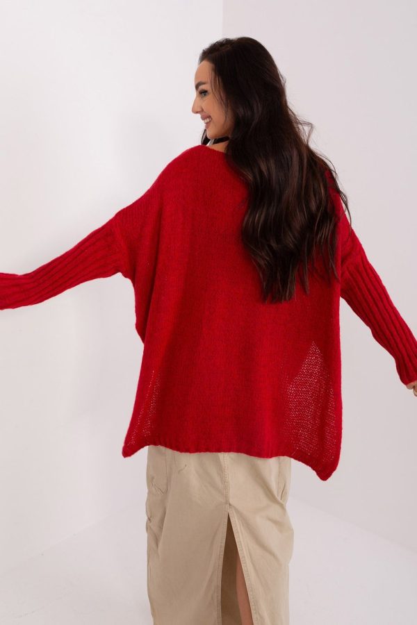 Red Jumper in Sweaters, Pullovers, Jumpers, Turtlenecks, Boleros, Shrugs with Acrylic, Polyamide, Viscose and Wool