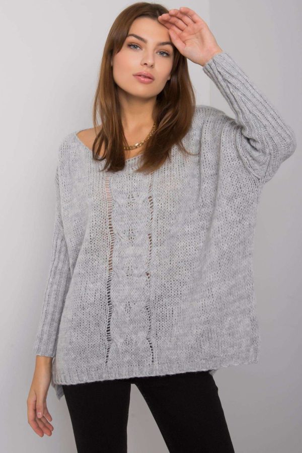 Grey Jumper in Sweaters, Pullovers, Jumpers, Turtlenecks, Boleros, Shrugs with Acrylic, Polyamide, Viscose and Wool