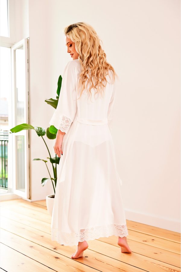 Beige Long Bathrobe in Dressing Gowns, Bathrobes For Women with Spandex and Polyester