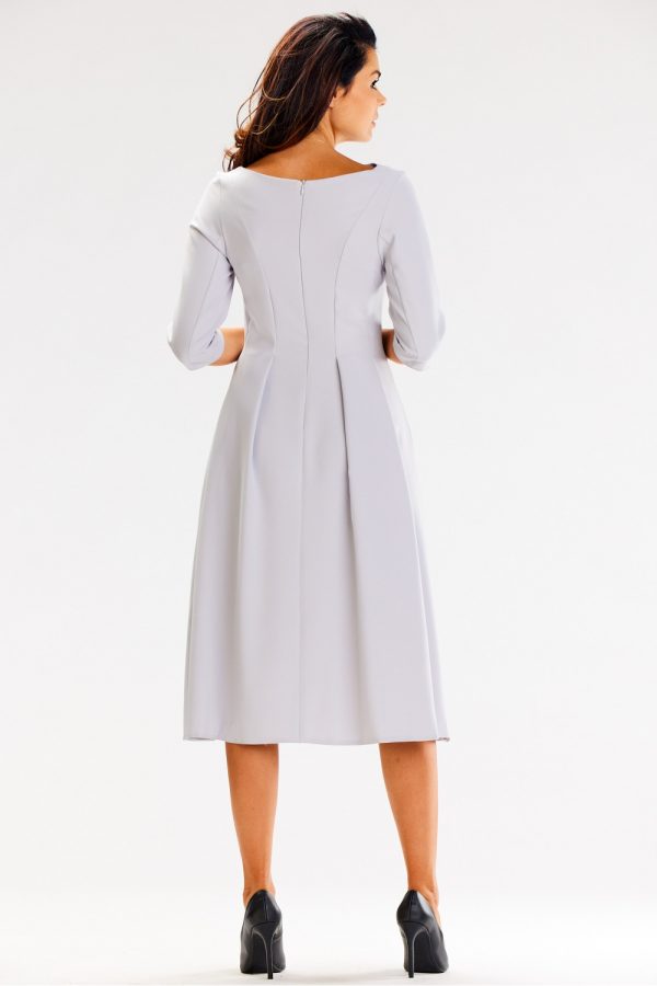 Grey Daydress in Day Dresses with Spandex, Polyester and Viscose