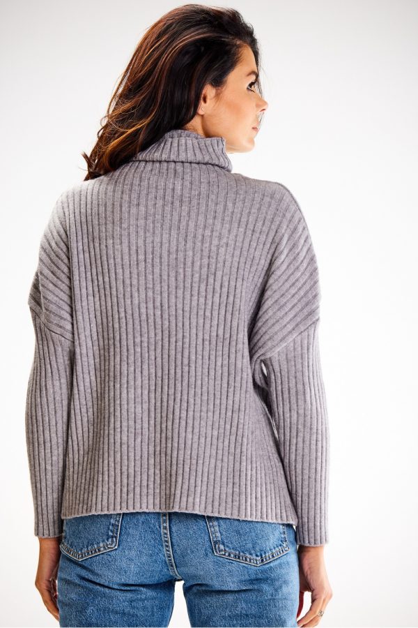 Grey Turtleneck in Sweaters, Pullovers, Jumpers, Turtlenecks, Boleros, Shrugs with Nylon, PBT and Viscose