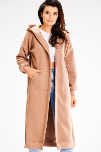 Beige Sweatshirt in Sweatshirts For Women with Cotton and Spandex