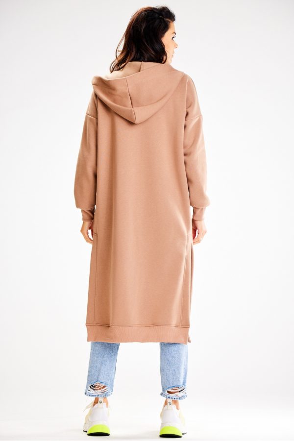 Beige Sweatshirt in Sweatshirts For Women with Cotton and Spandex
