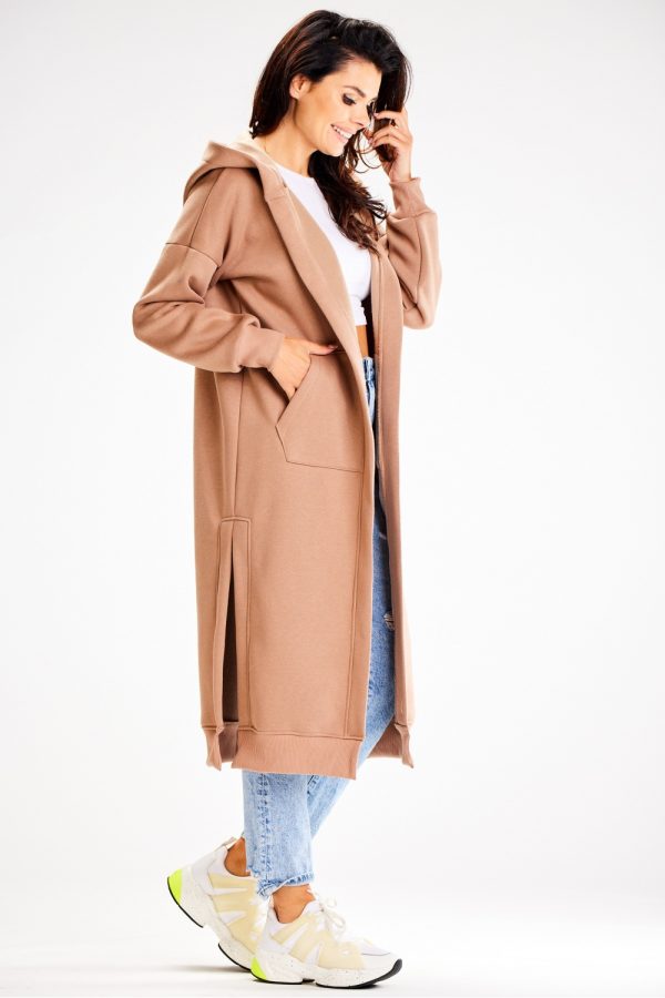 Beige Sweatshirt in Sweatshirts For Women with Cotton and Spandex