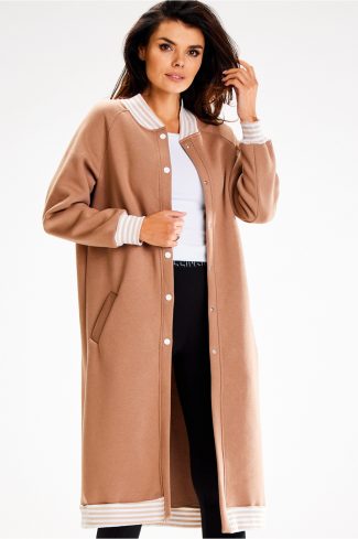 Beige Sweatshirt in Sweatshirts For Women with Cotton and Spandex