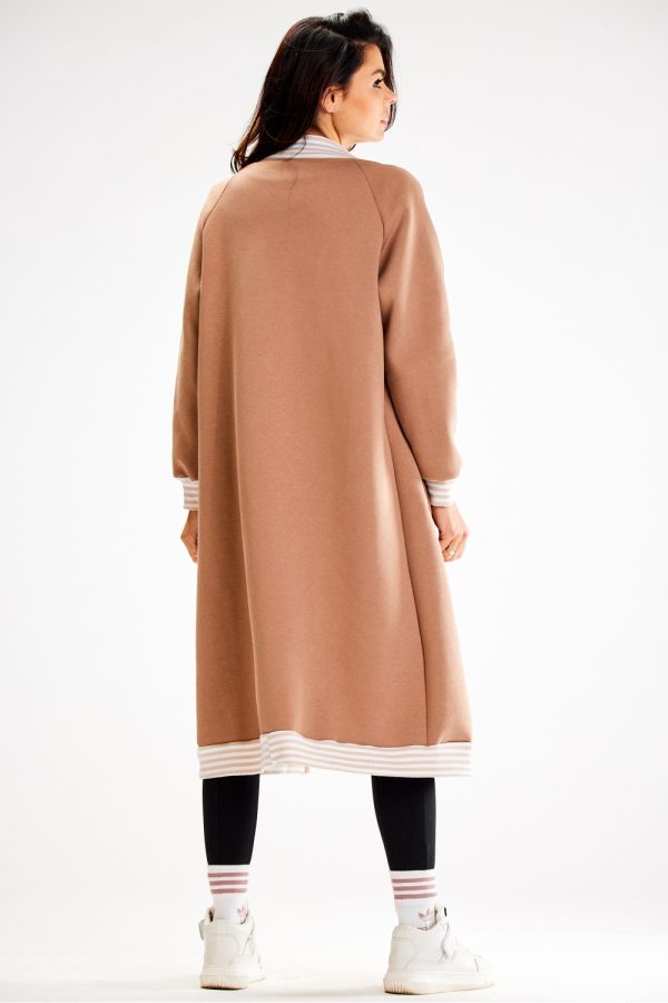 Beige Sweatshirt in Sweatshirts For Women with Cotton and Spandex