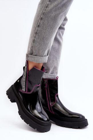 1010831.jpg Black Heeled Low Shoes in Women`s Ankle Boots & Booties with Fabric, Footbed, Upper Height and Heel Height