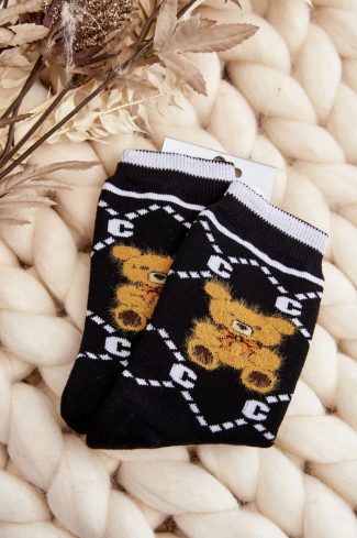 Black Socks in Hosiery, Legwear, Stockings And Tights For Women with Cotton, Spandex and Polyamide