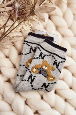 Grey Socks in Hosiery, Legwear, Stockings And Tights For Women with Cotton, Spandex and Polyamide