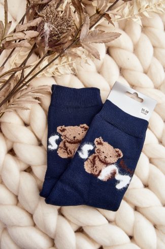 Navy Blue Socks in Hosiery, Legwear, Stockings And Tights For Women with Cotton, Spandex and Polyamide
