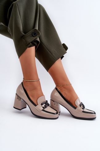 Beige Heeled Low Shoes in Women`s Ankle Boots & Booties with Fabric, Footbed, Upper Height and Heel Height