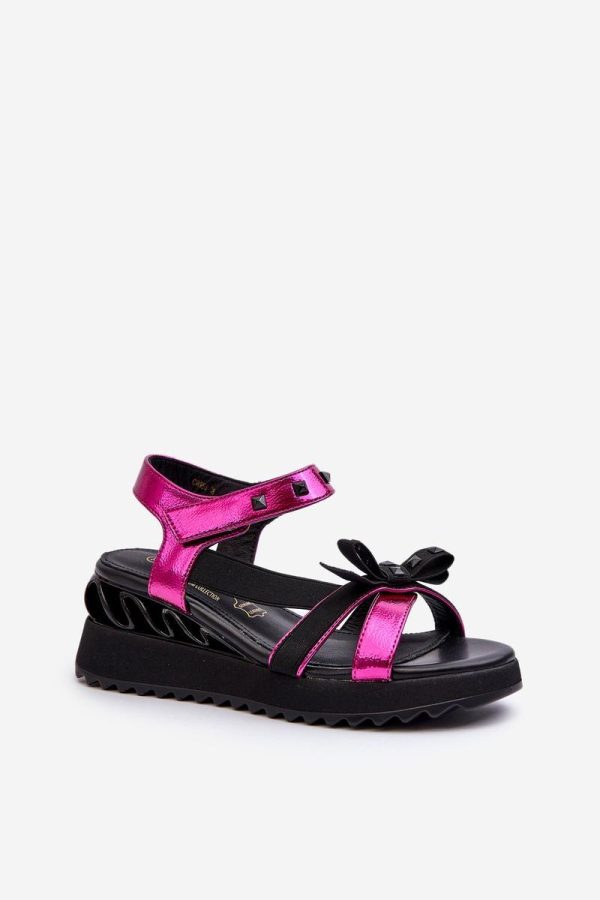 Pink Buskin in Sandals & Flip-Flops For Women with Fabric, Footbed, Heel Height and Platform Height