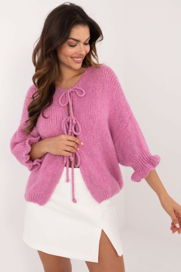 Pink Cardigan in Cardigans For Women, Ponchos with Acrylic, Lana, Polyamide and Viscose
